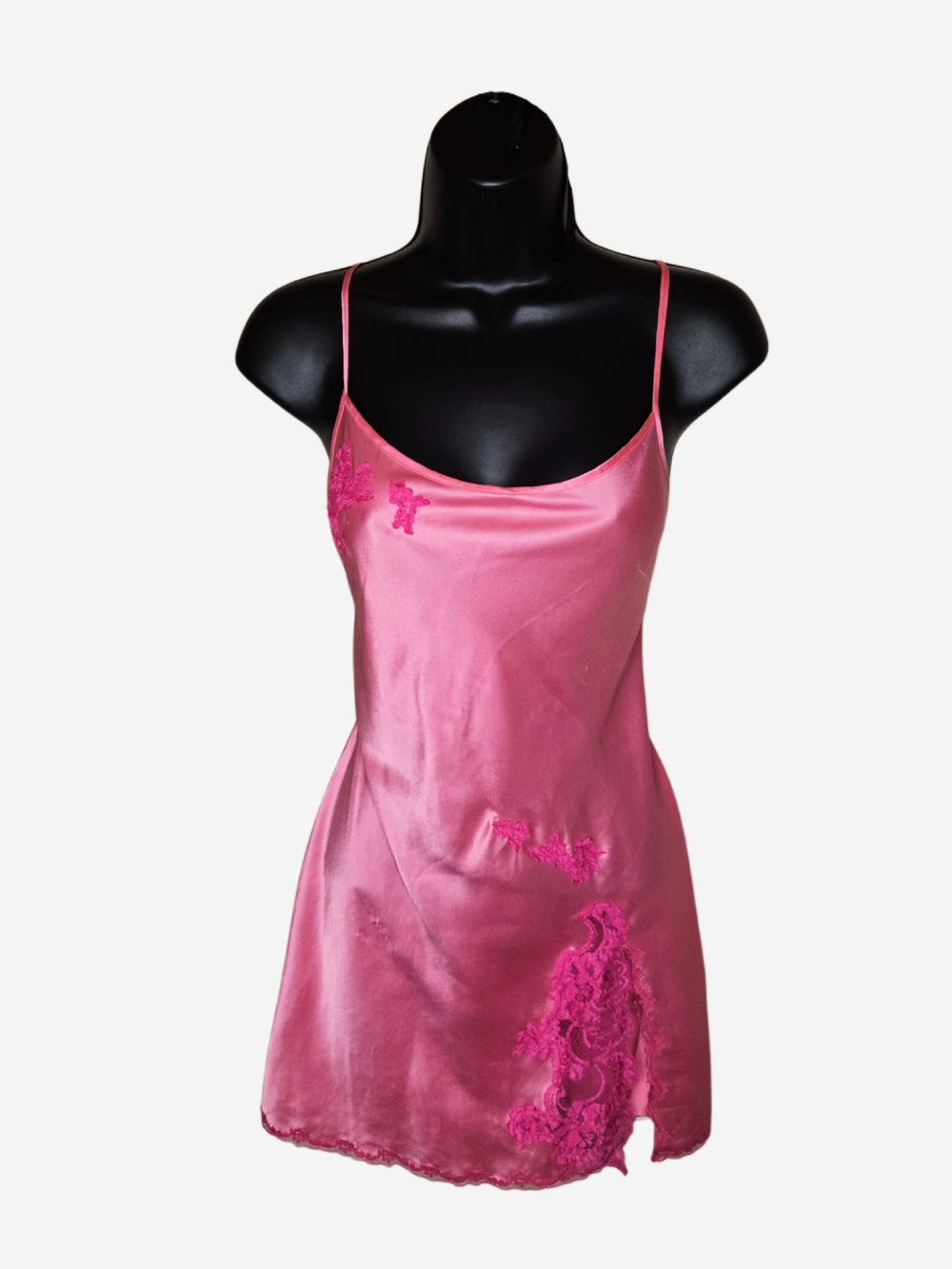Y2k Victoria's Secret Pink Satin Lace Slip Dress!